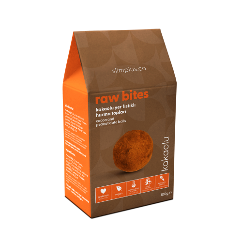 Kakao Kaplı Glutensiz Vegan Yerfıstıklı Hurma Topları Raw Bites 100gr